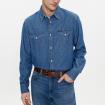 Camicia Wrangler Western in denim con logo da uomo rif. 112350488