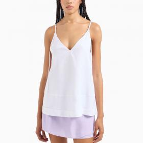 top canotta Armani Exchange in tessuto jacquard satinato da donna rif. 3DYH45 YN9RZ