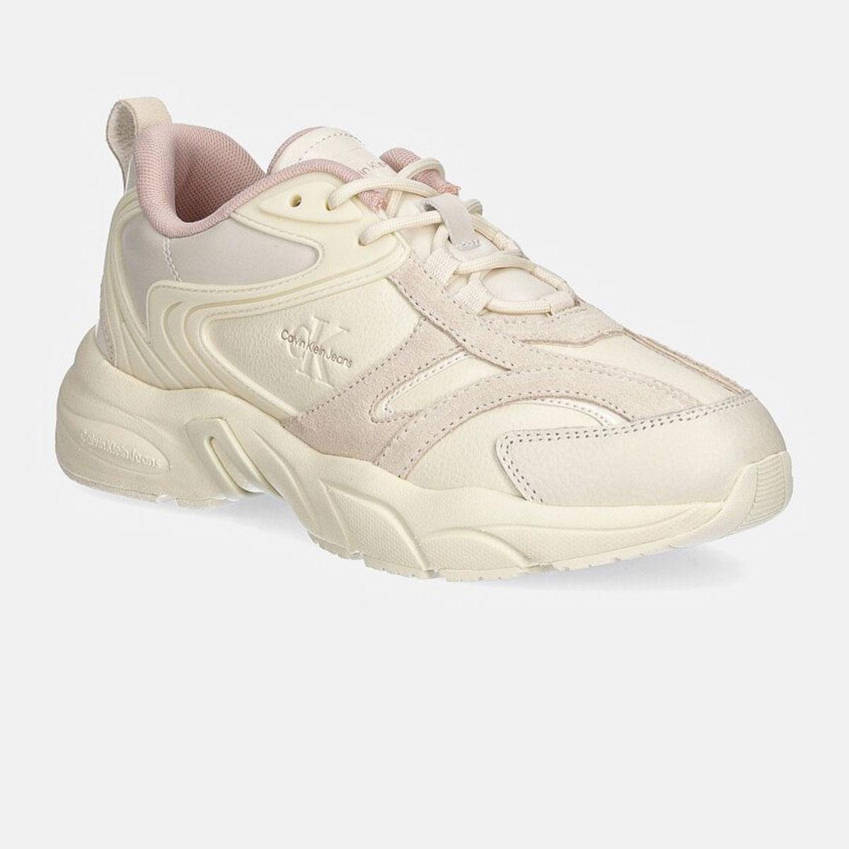 Scarpe Sneakers Calvin Klein Jeans Retro Tennis Low Lace Ml Mix da donna rif. YW0YW01566