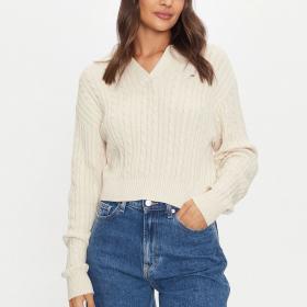 Maglia Tommy Jeans Squadrato In Maglia Intrecciata da donna rif. DW0DW18680