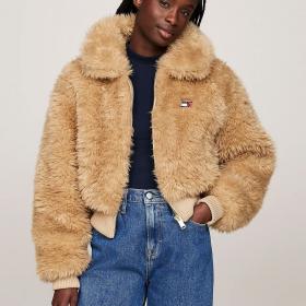 Giubbotto Piumino Tommy Jeans In Shearling Sintetico Con Zip da donna rif. DW0DW18847
