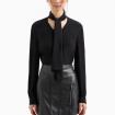 Camicia Armani Exchange Bluse In Crepe De Chine Con Fiocco da donna rif. 6DYH04 YN6UZ