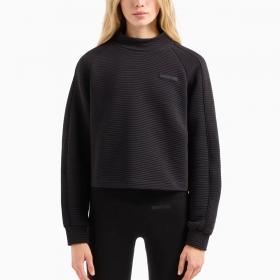 Felpa Emporio Armani EA7 Cropped Sporty Forever da donna rif. 6DTM05 TJZNZ