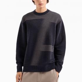 Pullover Armani Exchange Maglione Girocollo A Righe Con Logo A Line da uomo rif. 6DZM2P ZM4PZ