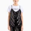 T-shirt Emporio Armani Exchange Con Top Cucino Di Paillettes Sul Davanti da donna rif. XW000064 AF10356