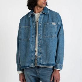 Giacca Camicia Calvin Klein Leans in Denim da uomo rif. J30J327026