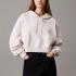 Felpa Calvin Klein Jeans con cappuccio in spugna di cotone boxy da donna rif. J20J224746