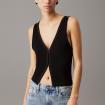 Cardigan Calvin Klein Jeans Smanicato In Maglia Morbida Con Ganci E Occhielli da donna rif. J20J225316
