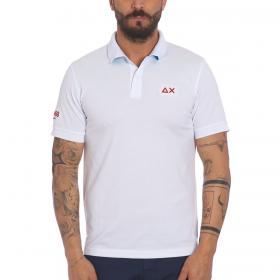 Polo SUN68 Small Stripe Fluo On Collar El. da uomo rif. A35140