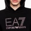 Felpa Emporio Armani EA7 Con Cappuccio Logo Series con Strass da donna rif. 7W000537 AF15831