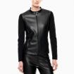 Felpa Emporio Armani EA7 Con Zip Winter Mix Con Inserti In Tessuto Effetto Pelle da donna rif. 7W000451 AF16010