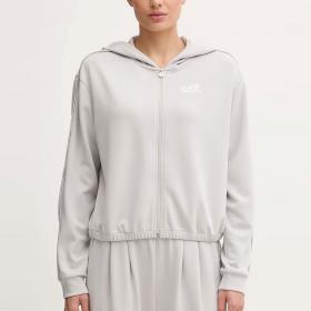 Felpa Emporio Armani EA7 Con Zip Precious In Interlock Di Modal Stretch da donna rif. 7W000443 AF12643