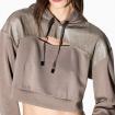 Felpa Armani Exchange Cropped Hooded Cut Out Logo Sweatshirt da donna rif. XW000996 AF16111
