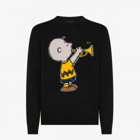 Maglia Sun68 Peanuts in lana e cashmere jacquard da uomo rif. K45181