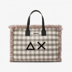Borsa Sun68 Shopping bag midi Cali in lana check da donna rif. X45213