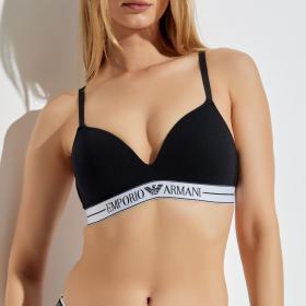 Reggiseno Emporio Armani Ea7 Triangolo Imbottito In Cotone Organico Con Banda Logata Asv da donna rif. EW000442 AF10881