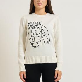 Maglia Girocollo Bear In Misto Lana Vergine Con Ricamo da donna rif. 7W000700 AF17574