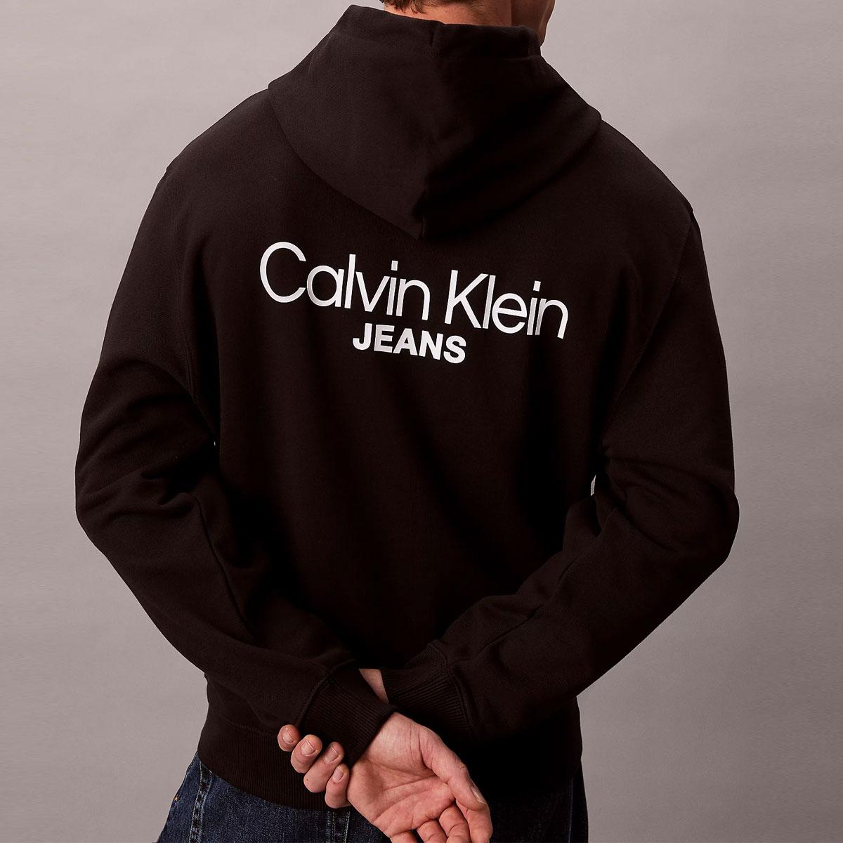 Felpa Calvin Klein con cappuccio in spugna di cotone con logo da uomo rif. LV04RD002G