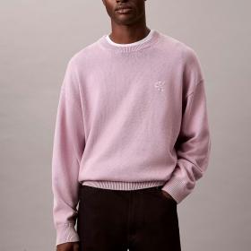 Maglia Calvin Klein Maglione in taglio relaxed in cotone con monogramma da uomo rif. LV04RE300G