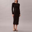 Abito Vestito Calvin Klein maxi con fettuccia con emblem logo all-over da donna rif. LV047E229G