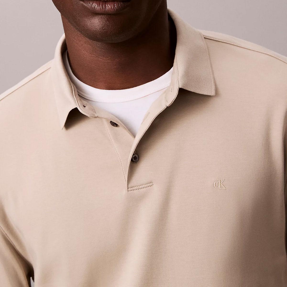 Polo Calvin Klein a maniche lunghe in cotone Supima da uomo rif. LC040EM909