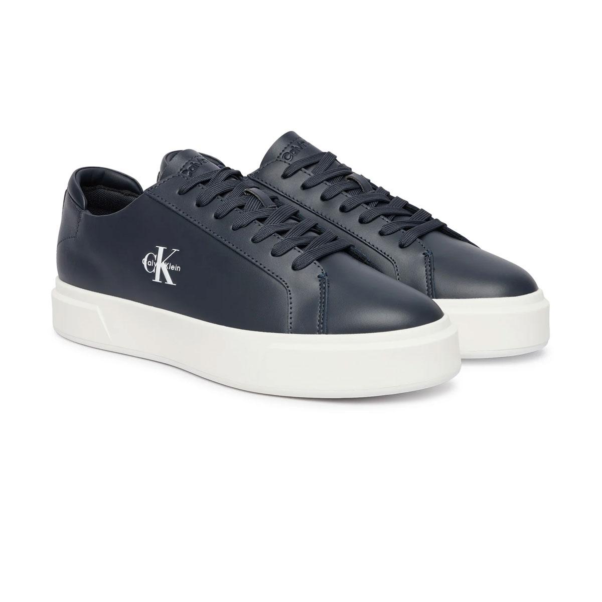 Scarpe Sneakers Calvin Klein Premier in pelle con logo da uomo rif. YM0YM01460