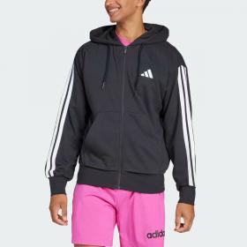 Felpa Adidas Con Cappuccio Essentials French Terry 3-Stripes Full-Zip da uomo rif. JD1877