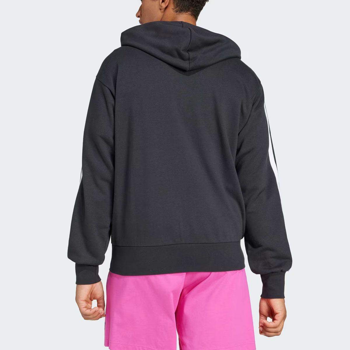 Felpa Adidas Con Cappuccio Essentials French Terry 3-Stripes Full-Zip da uomo rif. JD1877