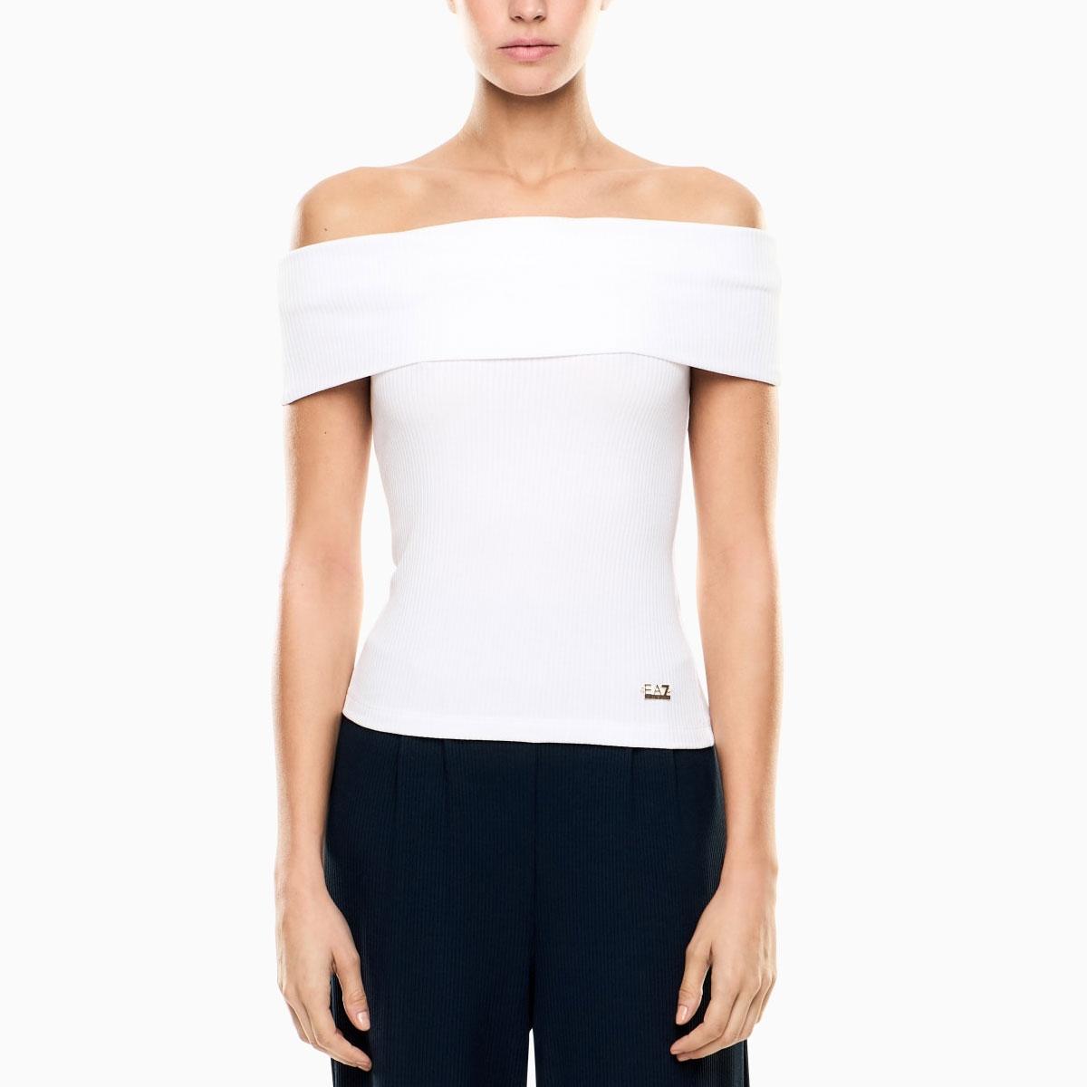 Top Emporio Armani EA7 In Jersey Stretch A Costine da donna rif. 7W001029 AF12654