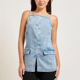 Top Armani Exchange in denim da donna rif. XW002844 AF21338