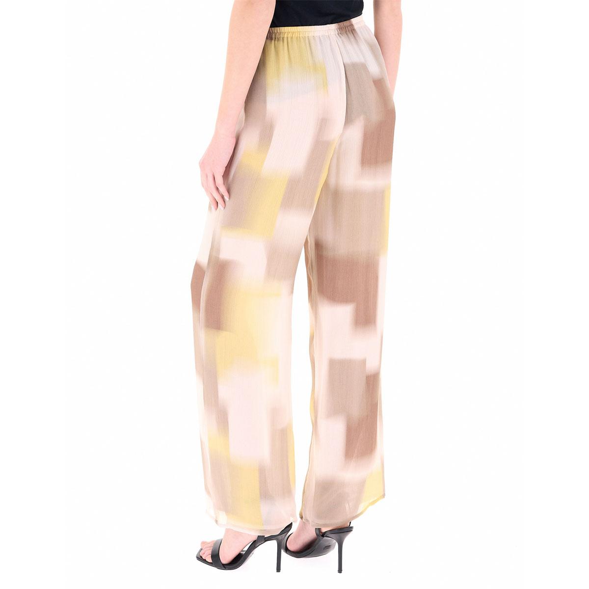 Pantaloni Armani Exchange Ampi In Viscosa Stampa Astratta da donna rif. XW002300 AF21554