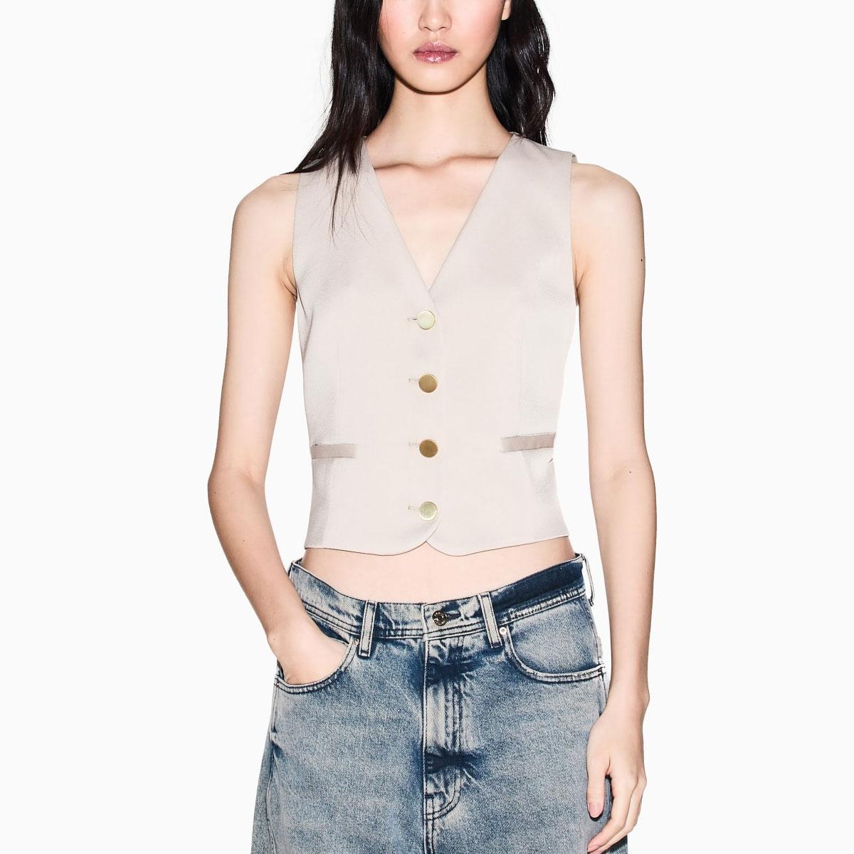 Gilet Armani Exchange Sartoriale In Raso Crepe Riciclato da donna rif. XW001954 AF21553