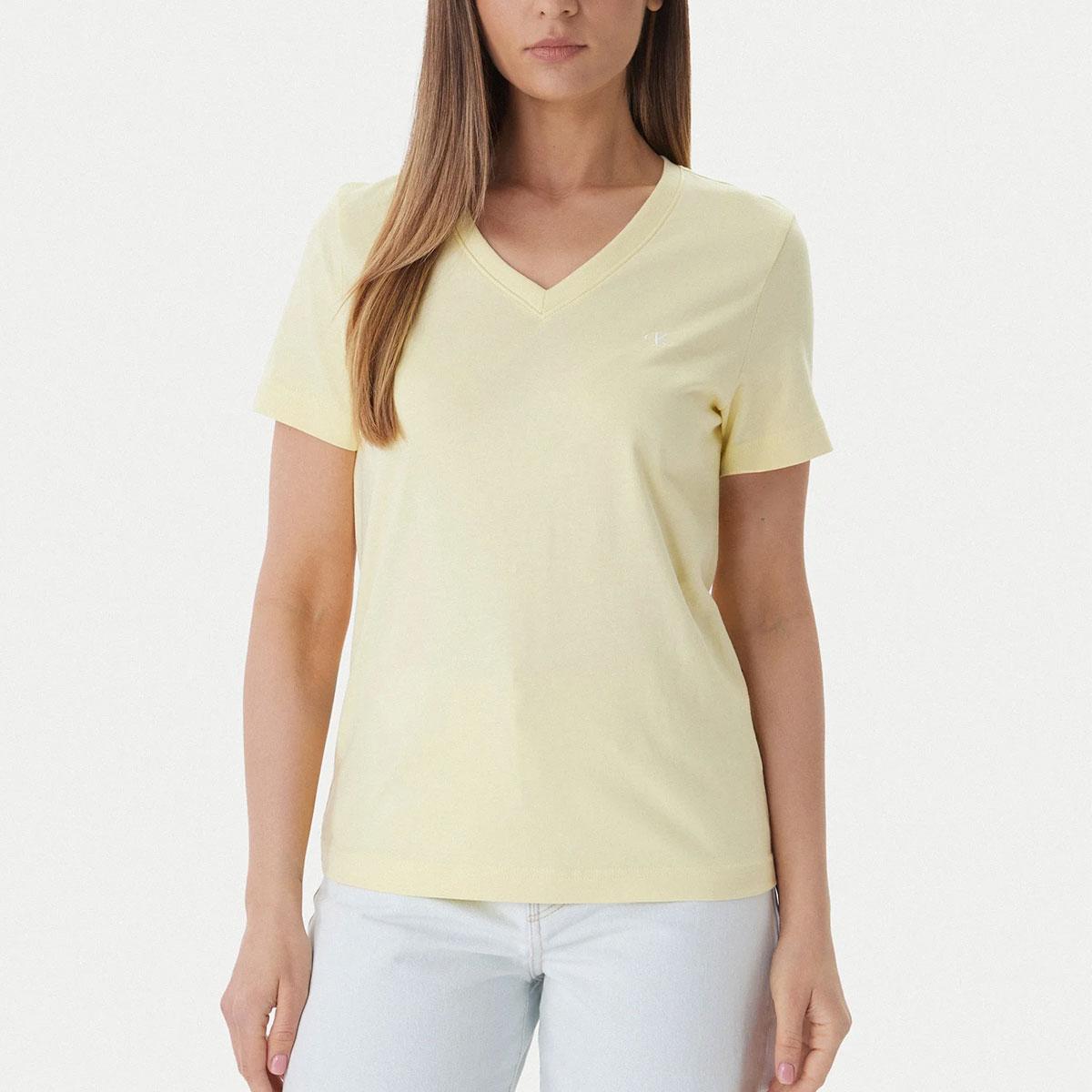 T-shirt Calvin Klein Jeans scollo a V con monogramma da donna rif. LV047B205G