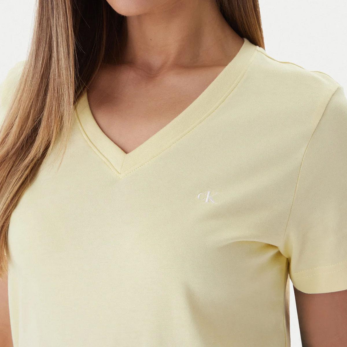 T-shirt Calvin Klein Jeans scollo a V con monogramma da donna rif. LV047B205G
