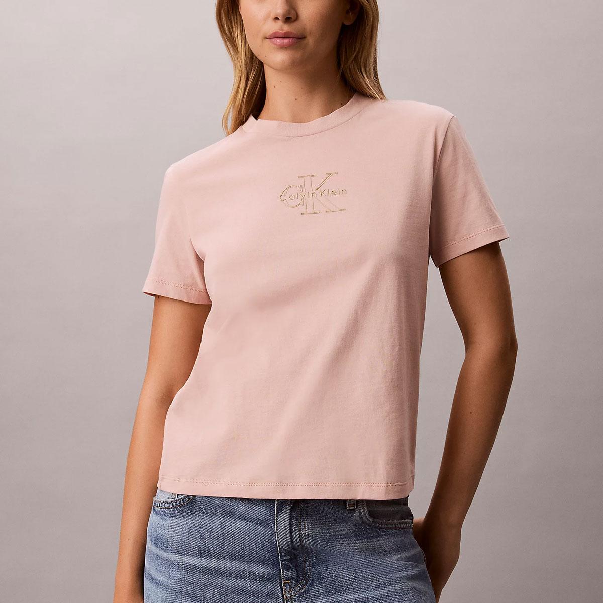 T-shirt Calvin Klein Jeans con logo Metallizzato Lucido da donna rif. LV047D873G