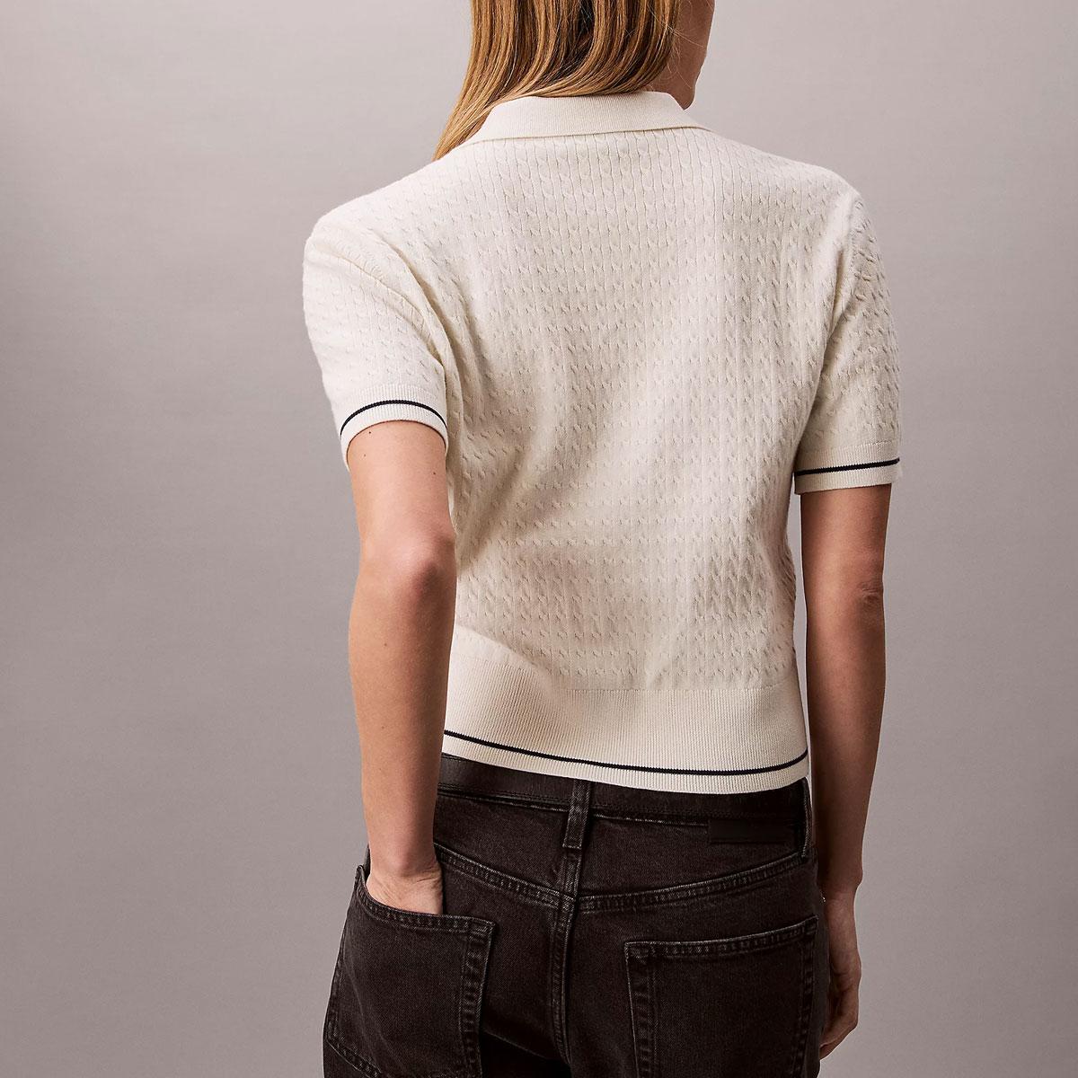 T-shirt Calvin Klein Jeans a maniche corte in maglia intrecciata da donna rif. LV047F320G