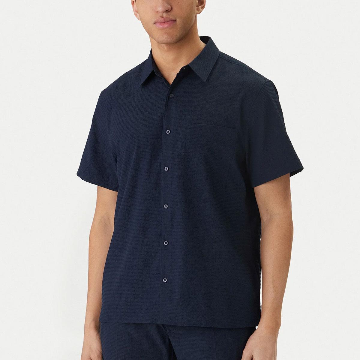 Camicia Calvin Klein a maniche corte in seersucker da uomo rif. LV04LF109G