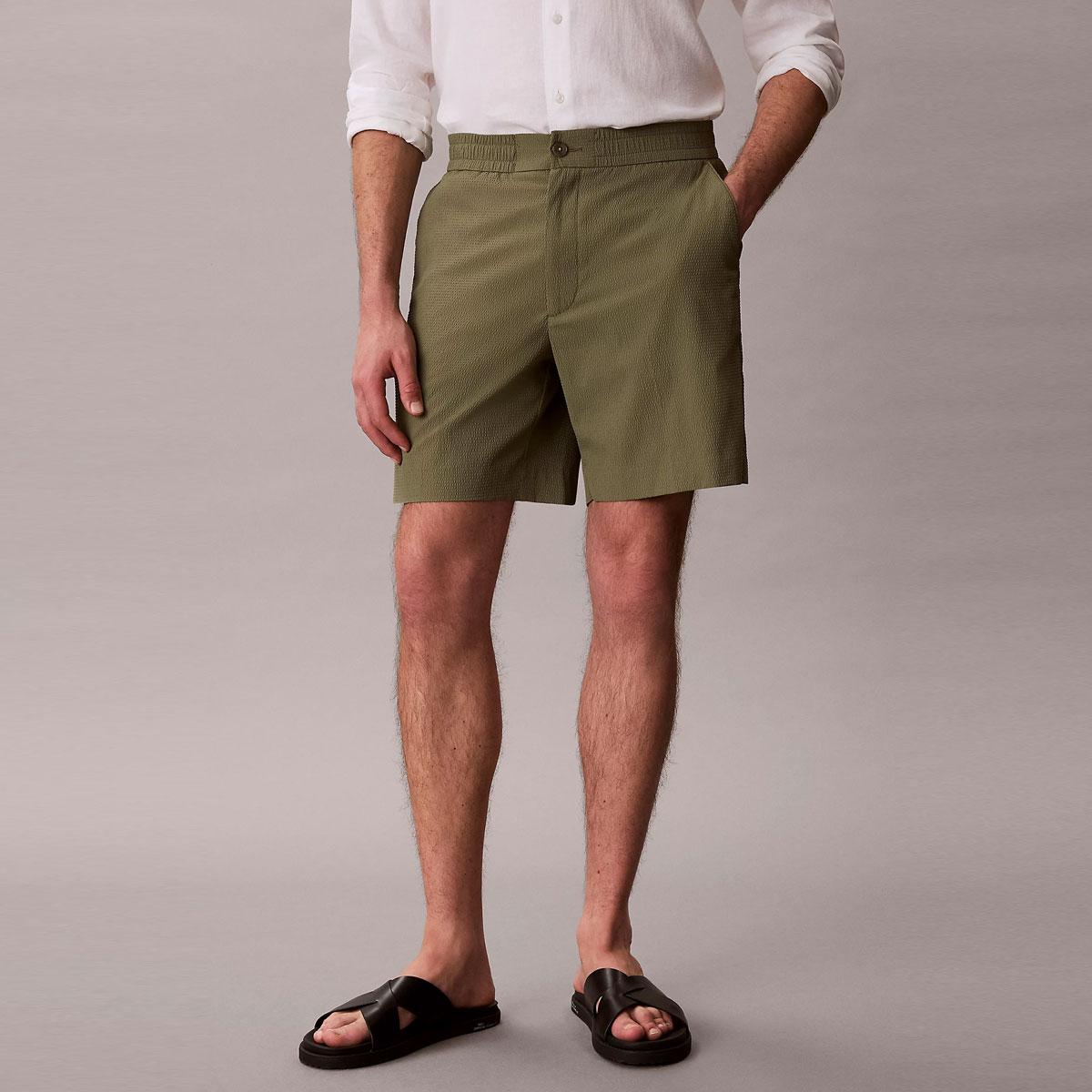 Pantaloncini shorts Calvin Klein in seersucker da uomo rif. LV04LF610G