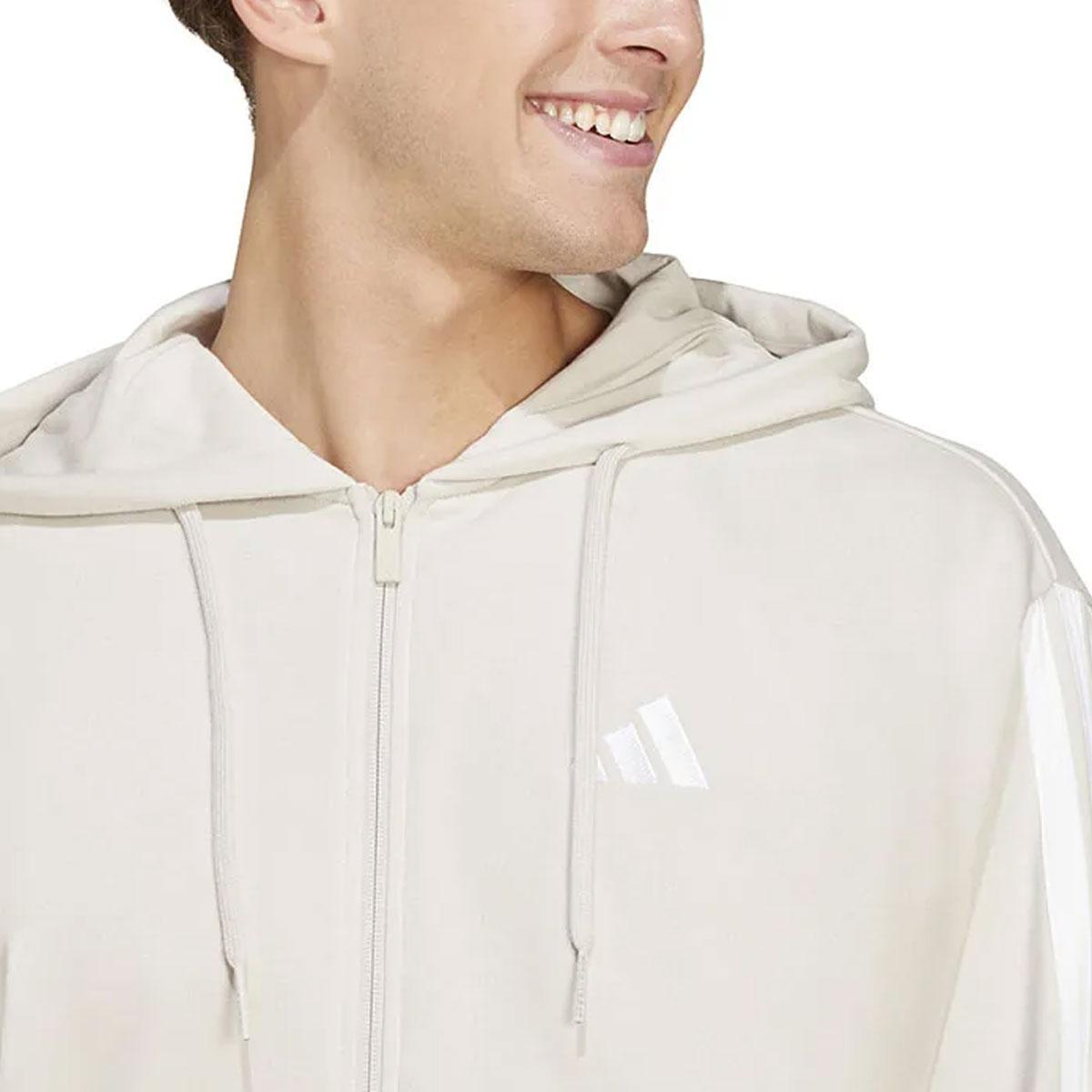 Felpa Adidas Con Cappuccio Essentials French Terry 3-Stripes Full-Zip da uomo rif. JE6340