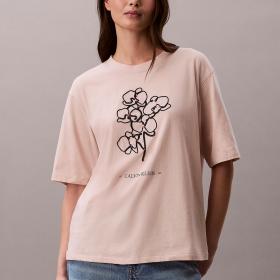 T-shirt Calvin Klein Jeans oversize con applicazioni floreali da donna rif. LV047F804G