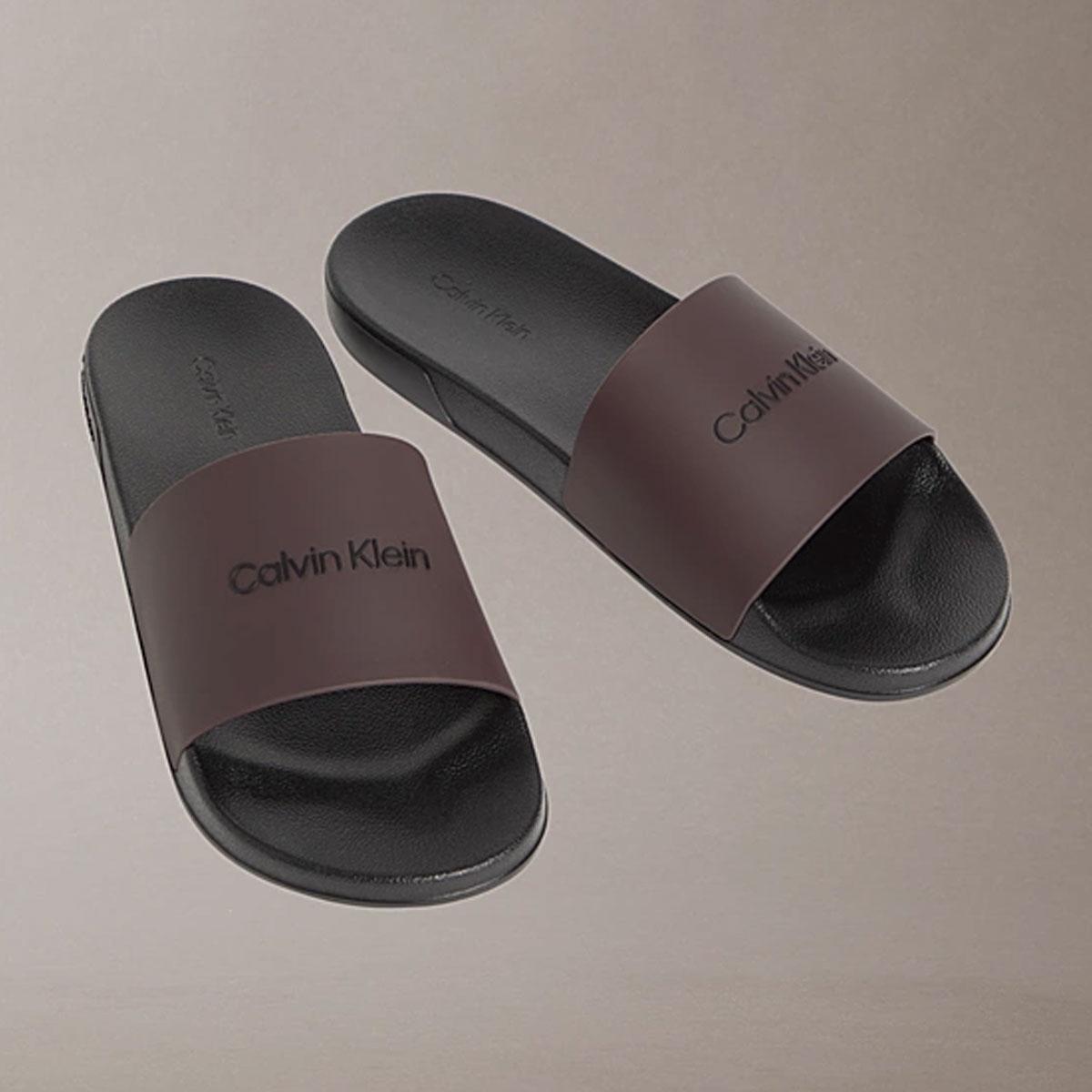 Ciabatte Calvin Klein con logo in tela da uomo rif. HM0HM02107