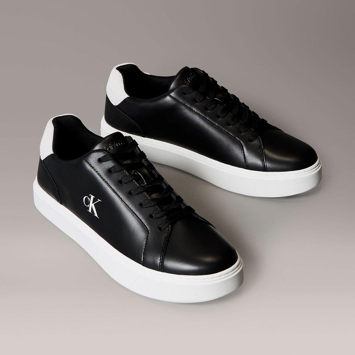 Scarpe Sneakers Calvin Klein Premier in pelle con logo da uomo rif. YM0YM01435