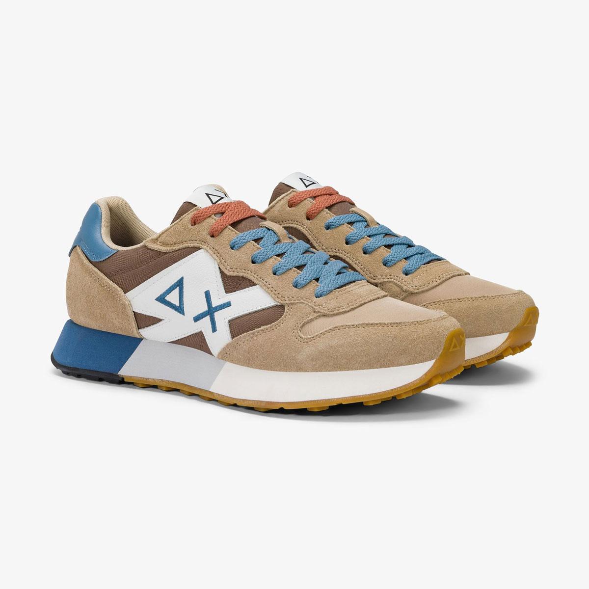 Scarpe Sneakers Sun68 Jaki Bicolor in nylon e suede da Uomo rif. Z36116