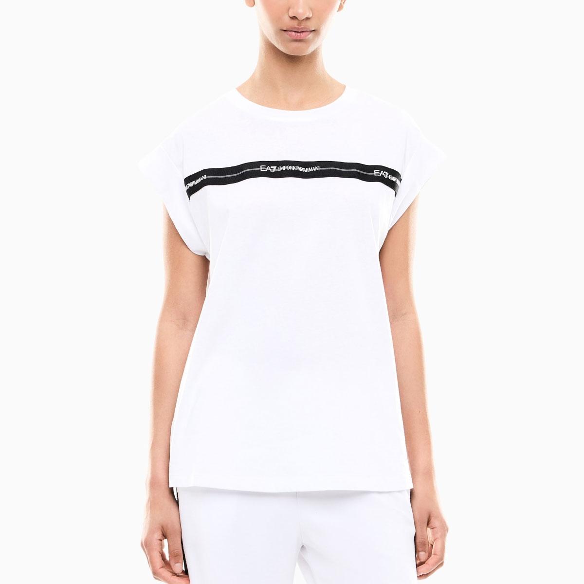 T-shirt Emporio Armani EA7 Logo Series In Jersey Di Cotone da donna rif. 7W000958 AF12503