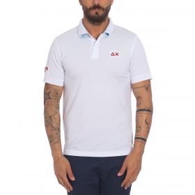 Polo Sun68 in piquet di cotone stretch da uomo rif. A36150