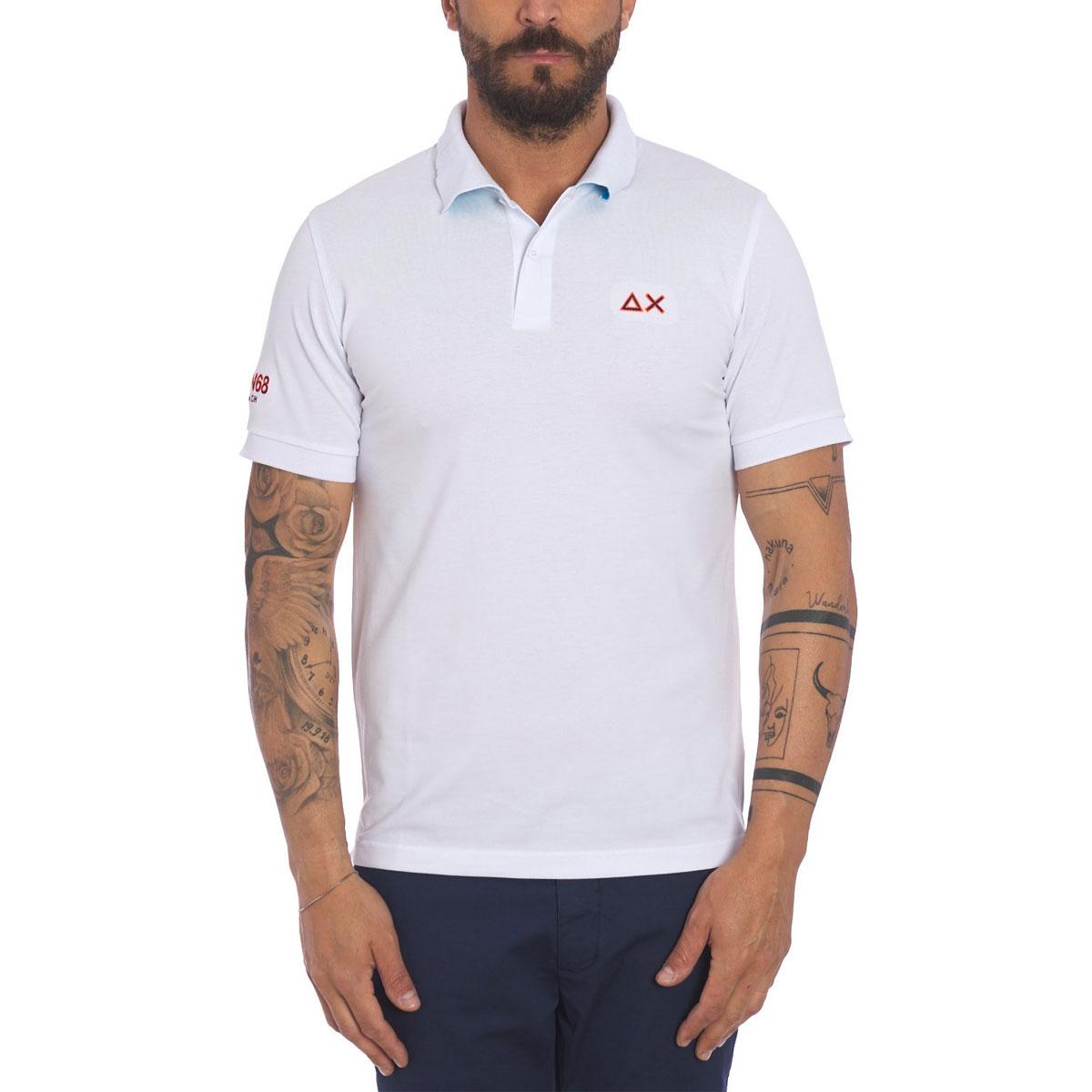 Polo Sun68 in piquet di cotone stretch da uomo rif. A36150
