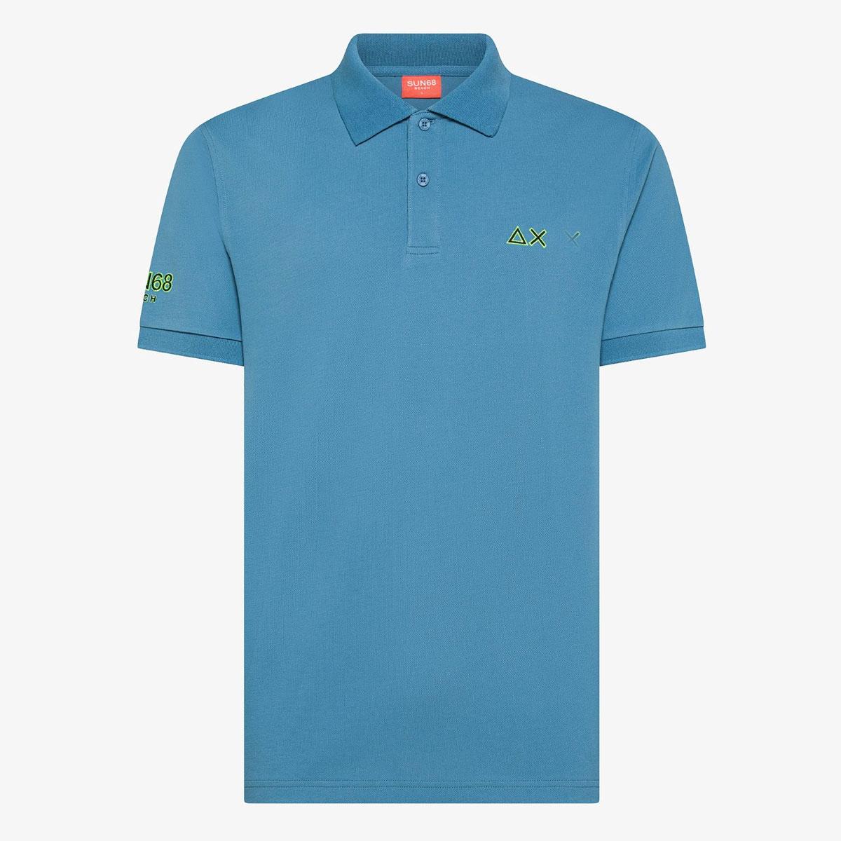 Polo Sun68 in piquet di cotone stretch da uomo rif. A36150