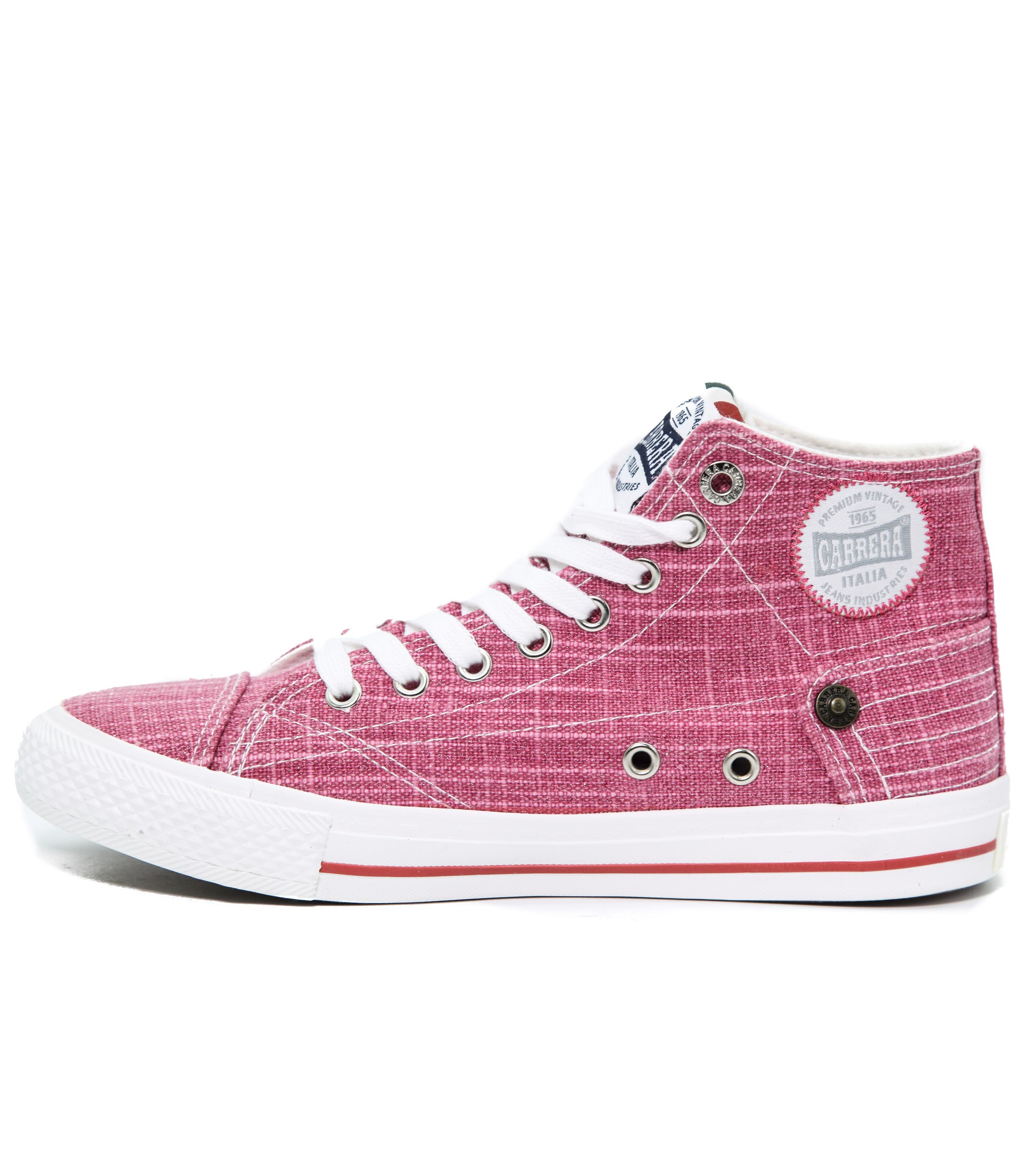 Scarpe Sneakers Carrera Alte Da Ginnastica in Tela Rosa da Donna Scarpe Sneakers Carrera Alte Da Ginnastica in Tela Rosa da Donna