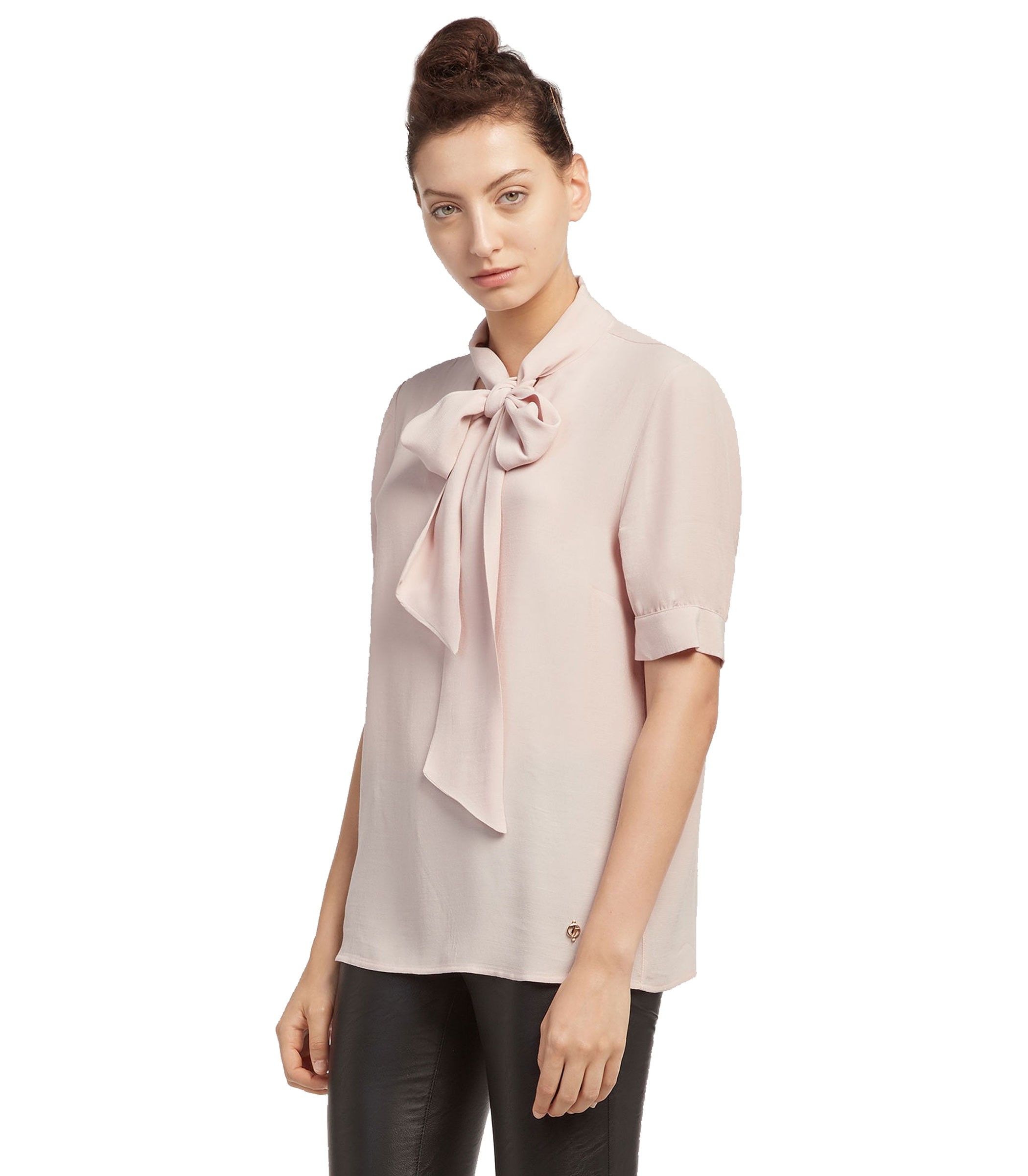 camicia con fiocco donna
