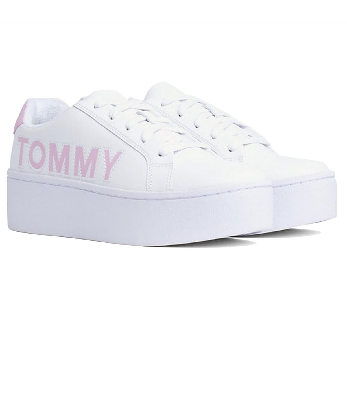 Scarpe Sneakers Tommy Jeans con suola alta in pelle donna EN0EN00597